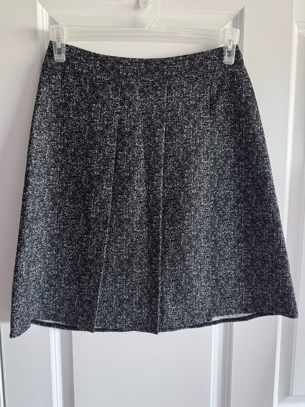 The Limited Black & White Tweed A-Line Skirt